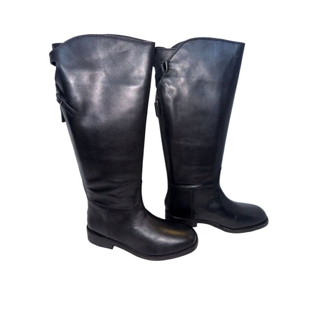 Free People Women's Black Leather Equestrian Riding Boots Size 37.5/US 6.5 - Picture 2 of 8